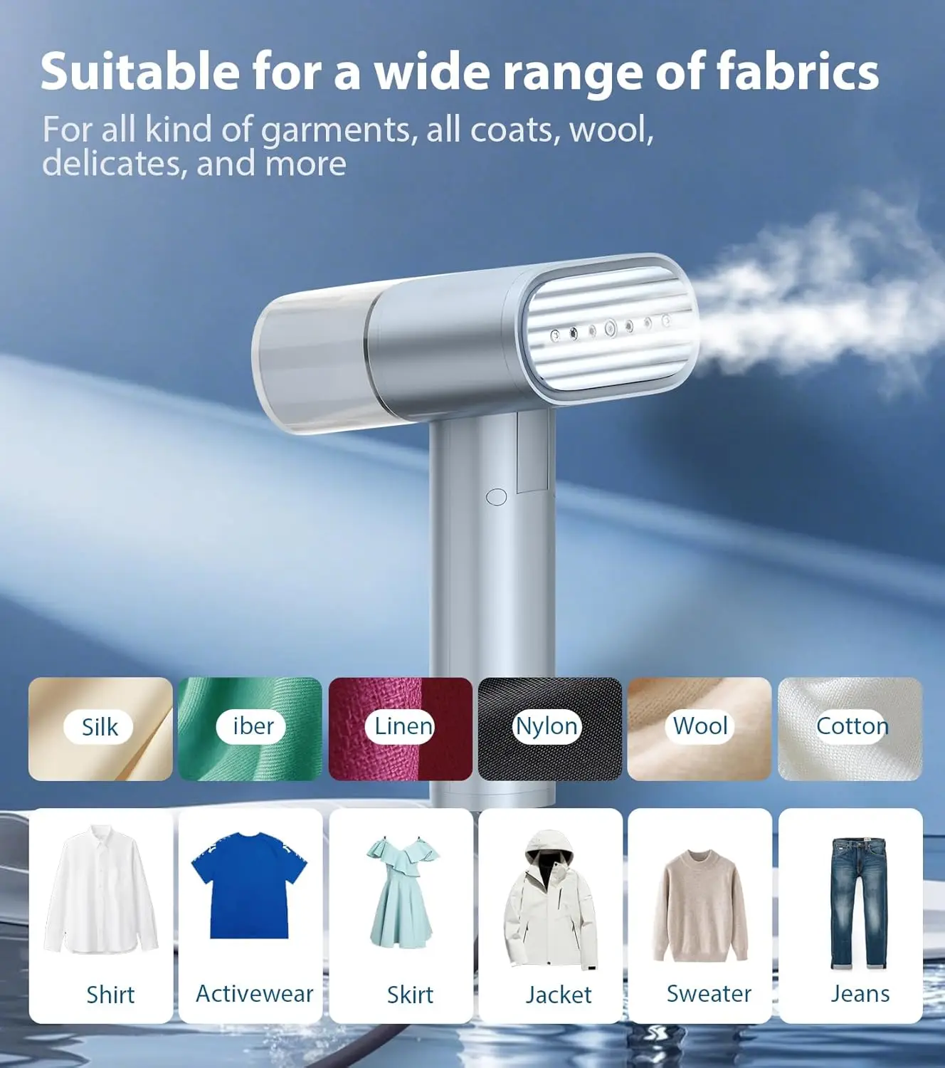 Travel Foldable Garment Steamer 900W Fast Heat Portable Iron for Clothes - Image 3