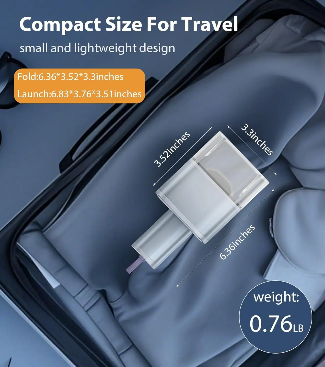 Travel Foldable Garment Steamer 900W Fast Heat Portable Iron for Clothes - Image 4