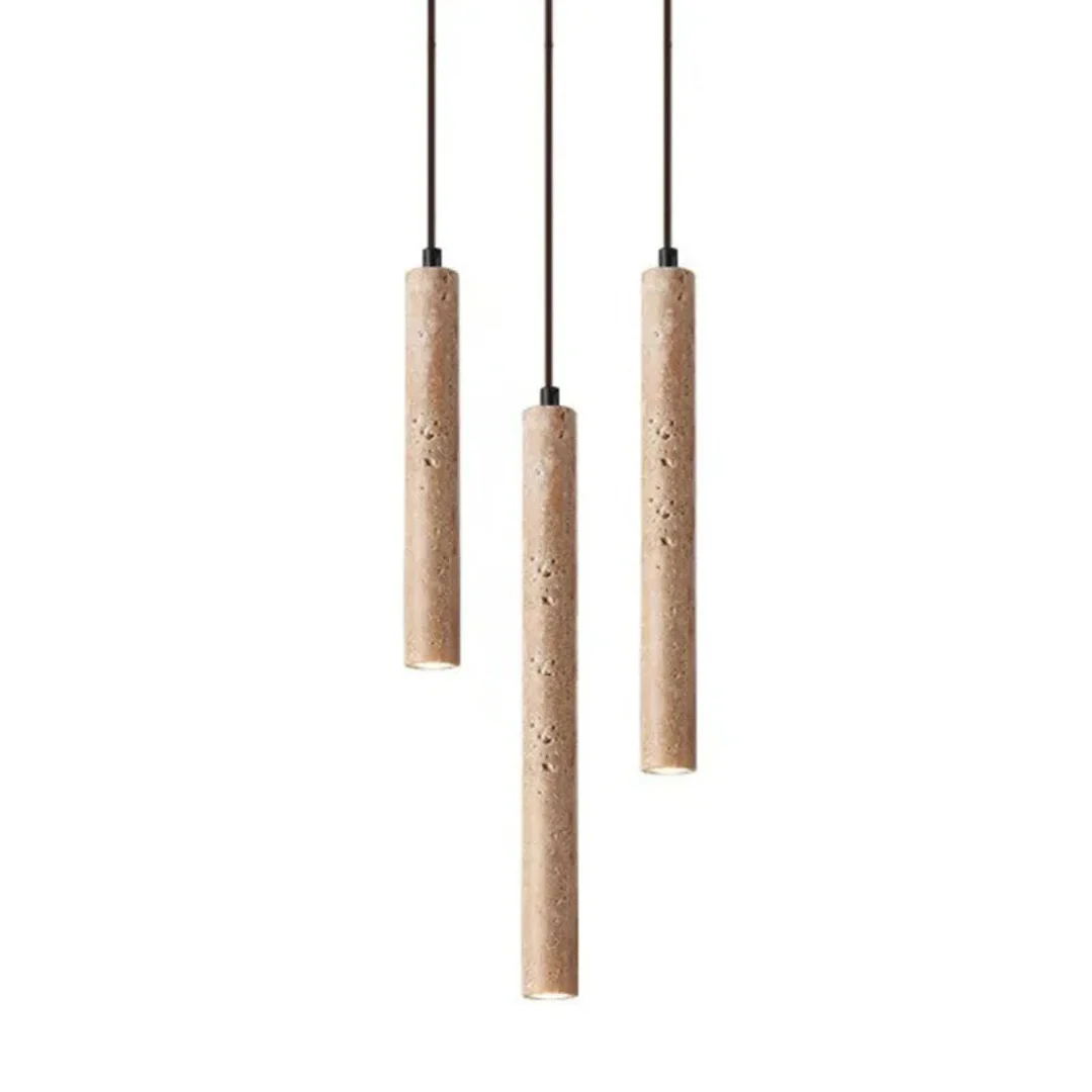 Travertine LED Pendant Light 28cm Minimalist Wabi Sabi Ceiling Lamp - Image 5