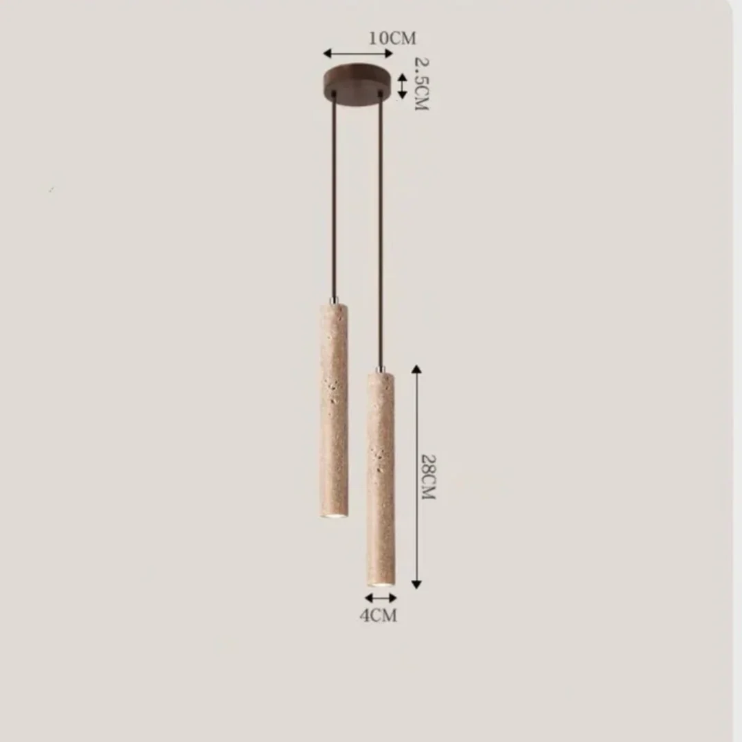 Travertine LED Pendant Light 28cm Minimalist Wabi Sabi Ceiling Lamp - Image 6