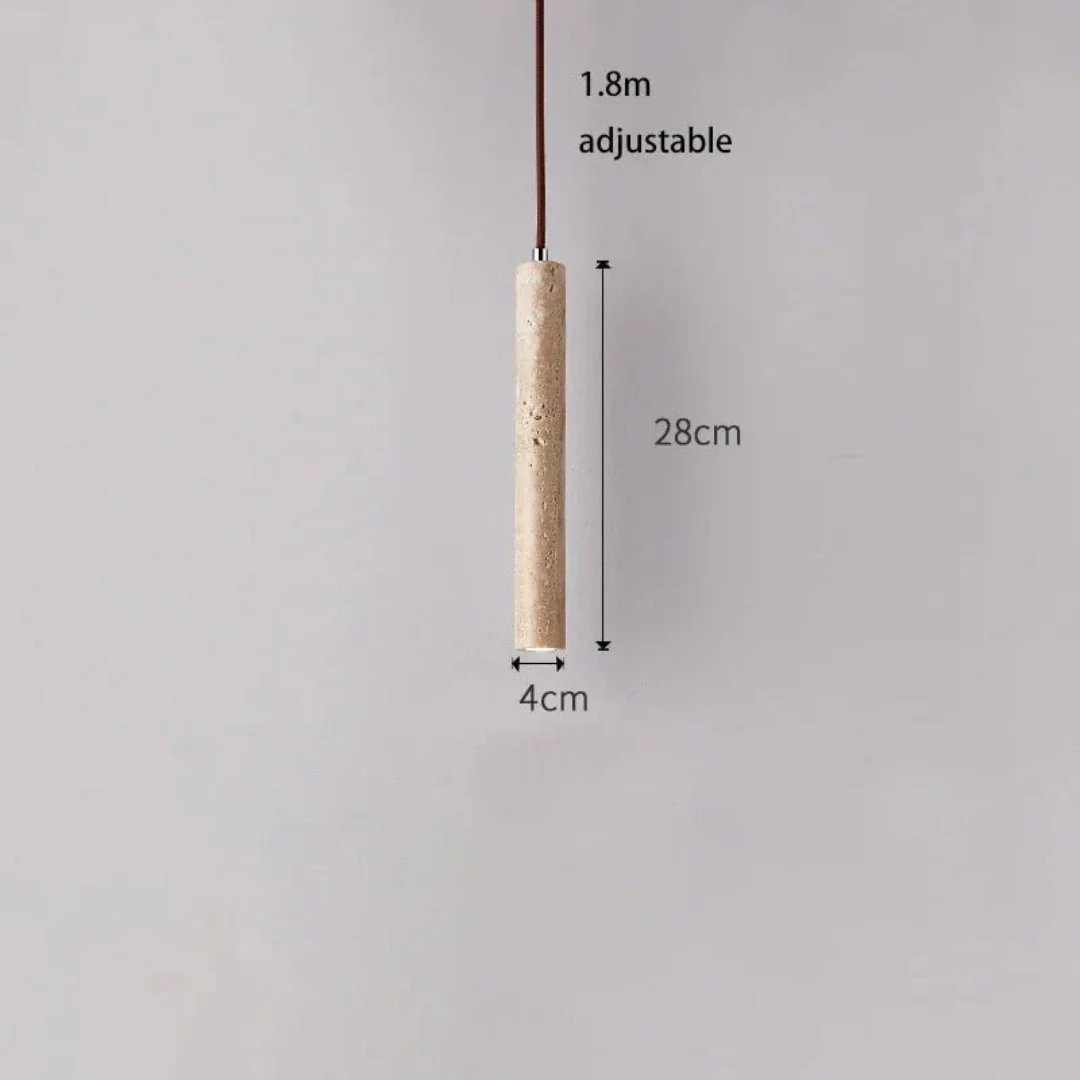 Travertine LED Pendant Light 28cm Minimalist Wabi Sabi Ceiling Lamp - Image 7