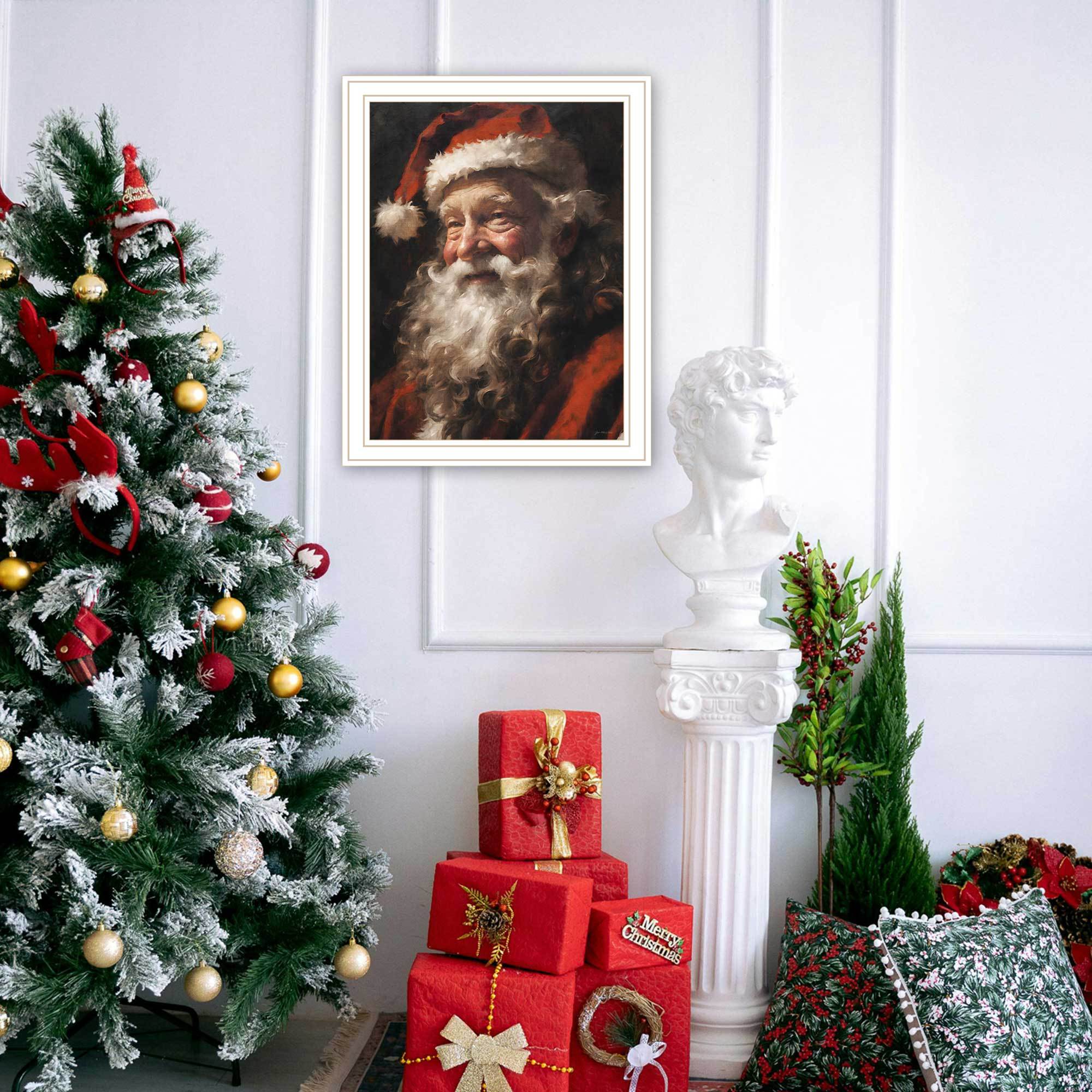 Trendy Decor 4U Papa Noel White Framed Wall Art for Living Room - Image 4