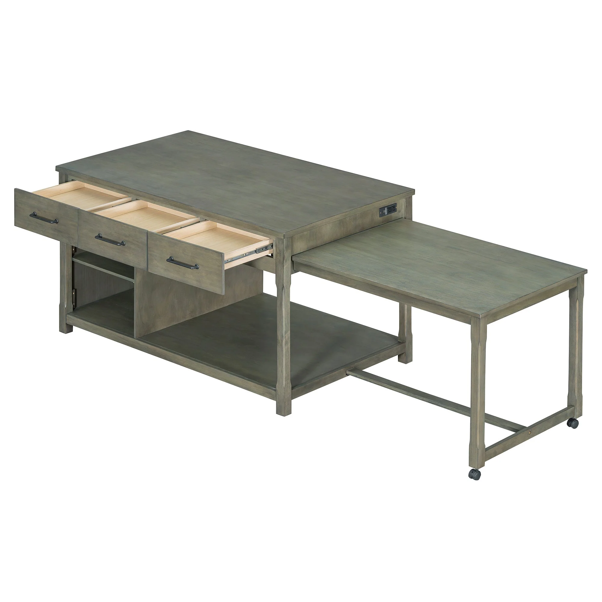 TREXM Extendable Kitchen Island with Storage - Image 11