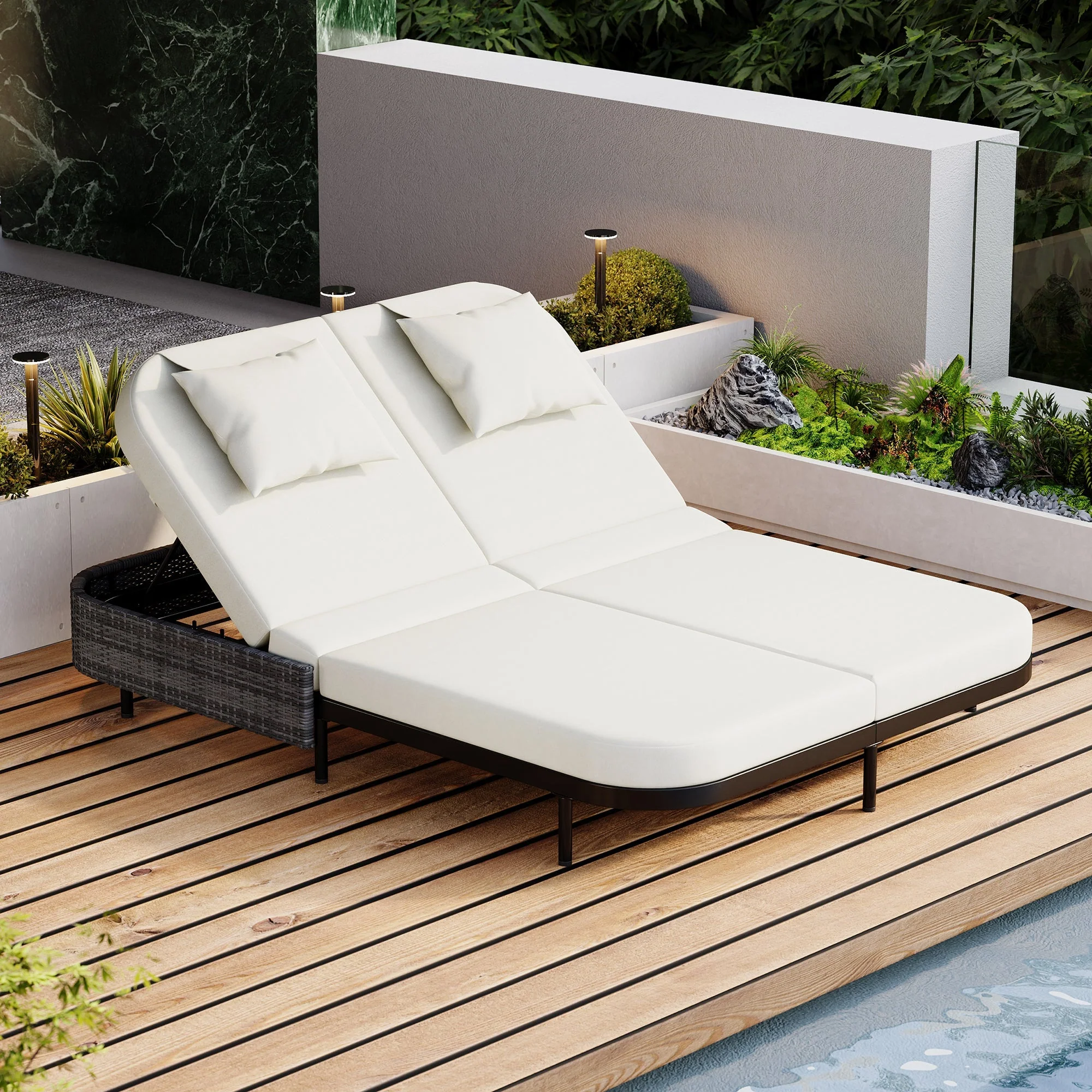 TREXM Outdoor Daybed with Adjustable Backrest - Image 2