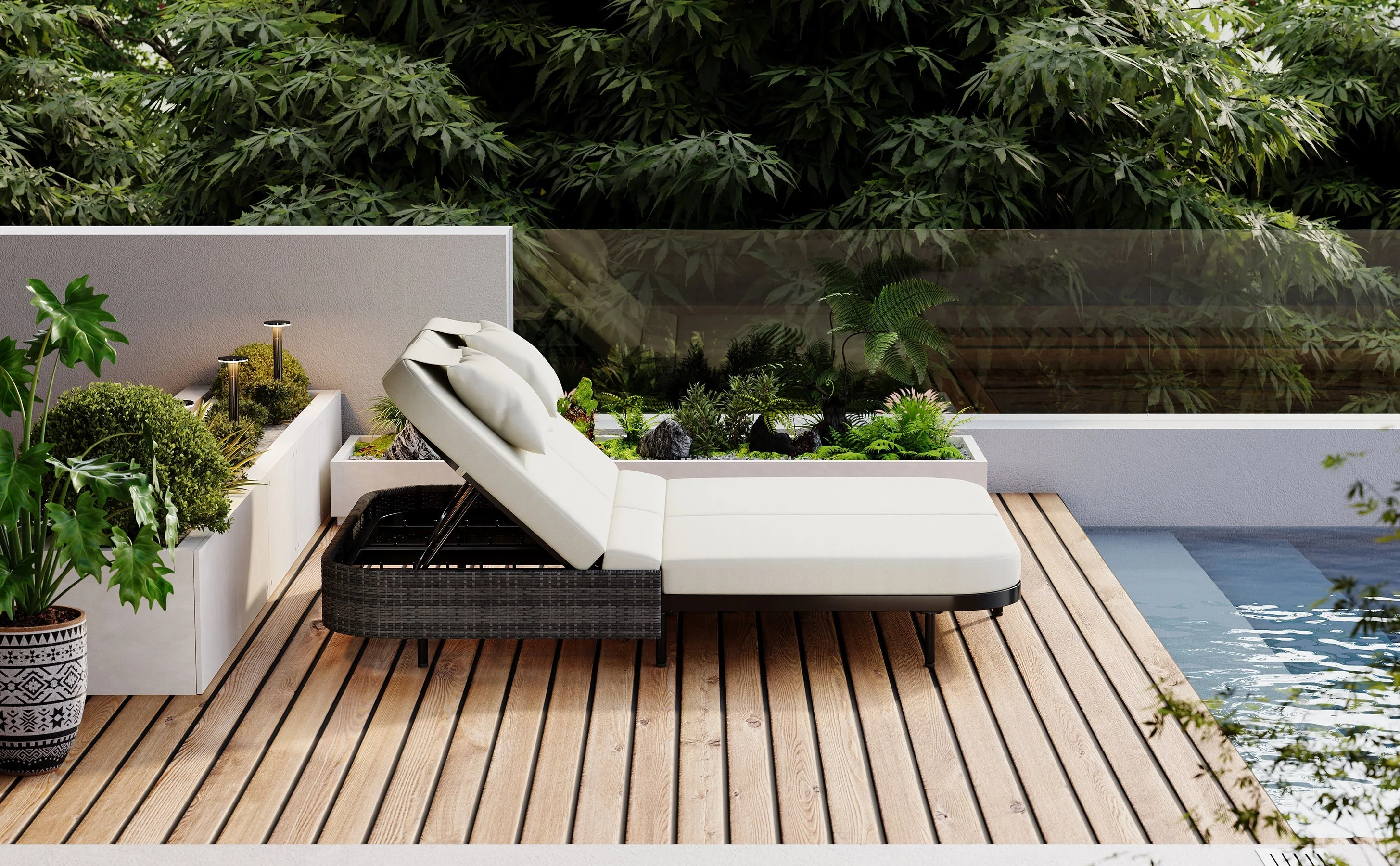 TREXM Outdoor Daybed with Adjustable Backrest - Image 37