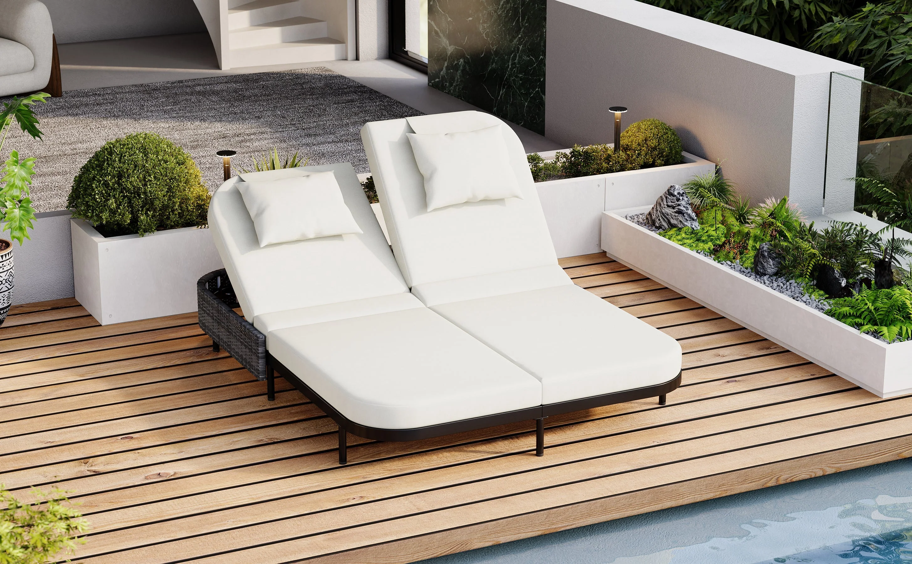 TREXM Outdoor Daybed with Adjustable Backrest - Image 38