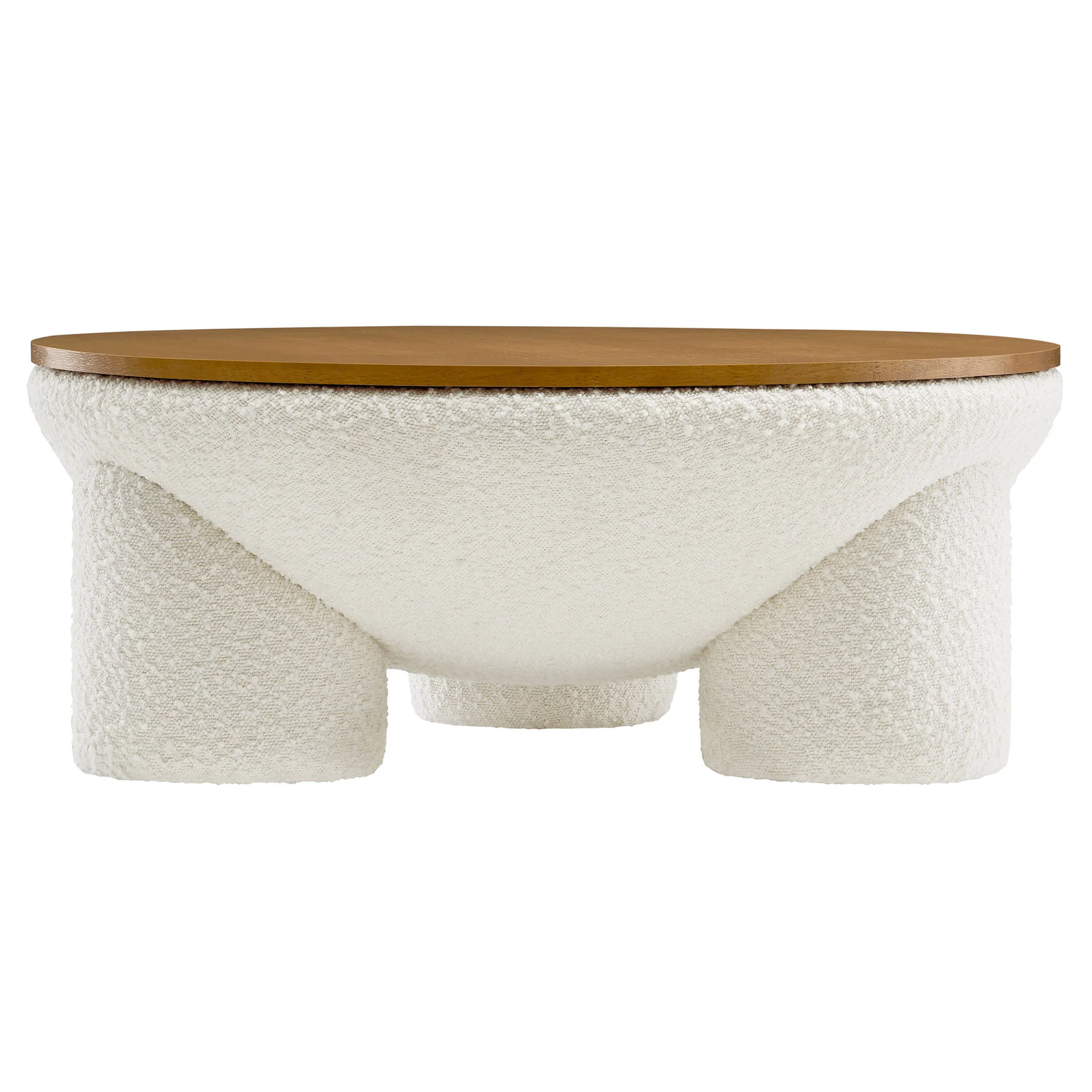 Tridome Round Boucle Upholstered Storage Coffee Table by Modway - Image 4