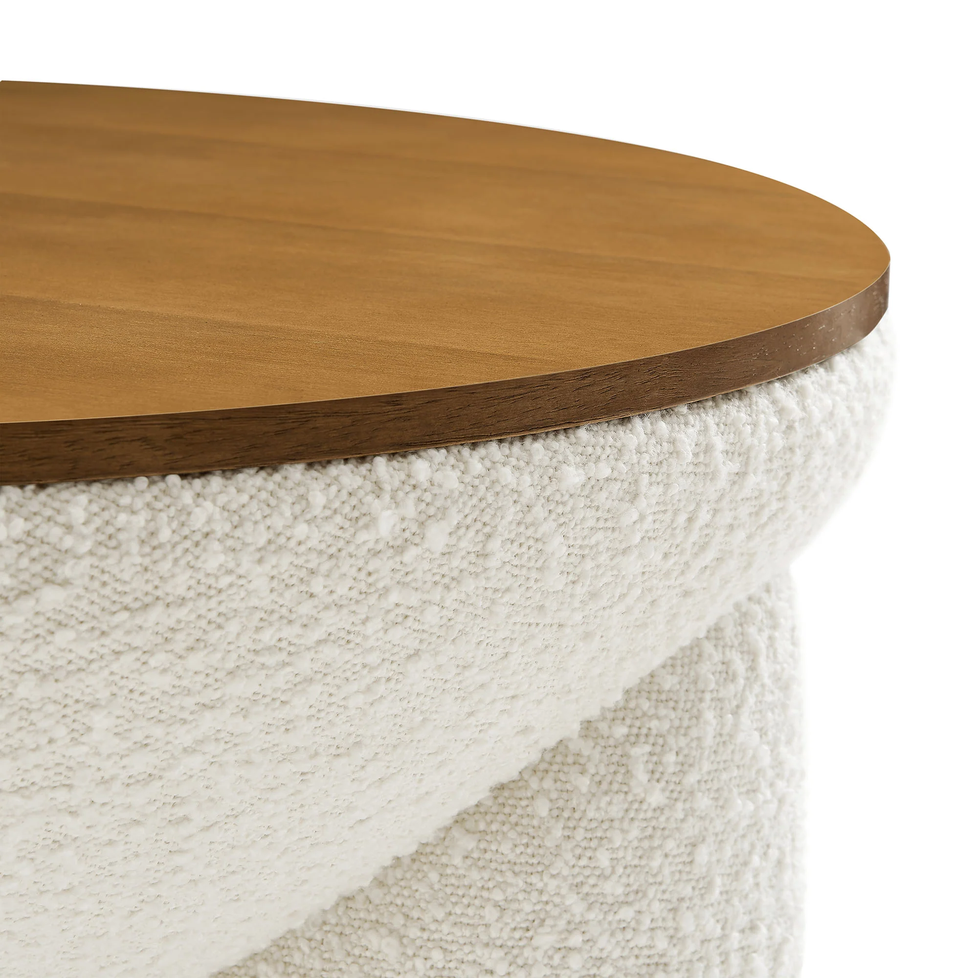 Tridome Round Boucle Upholstered Storage Coffee Table by Modway - Image 6
