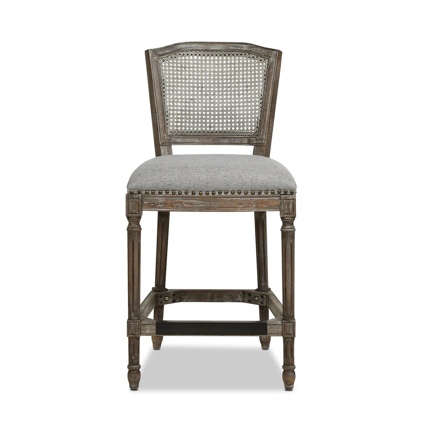 Triomphe Rattan Wicker High Back Armless Counter Bar Stool - Image 10