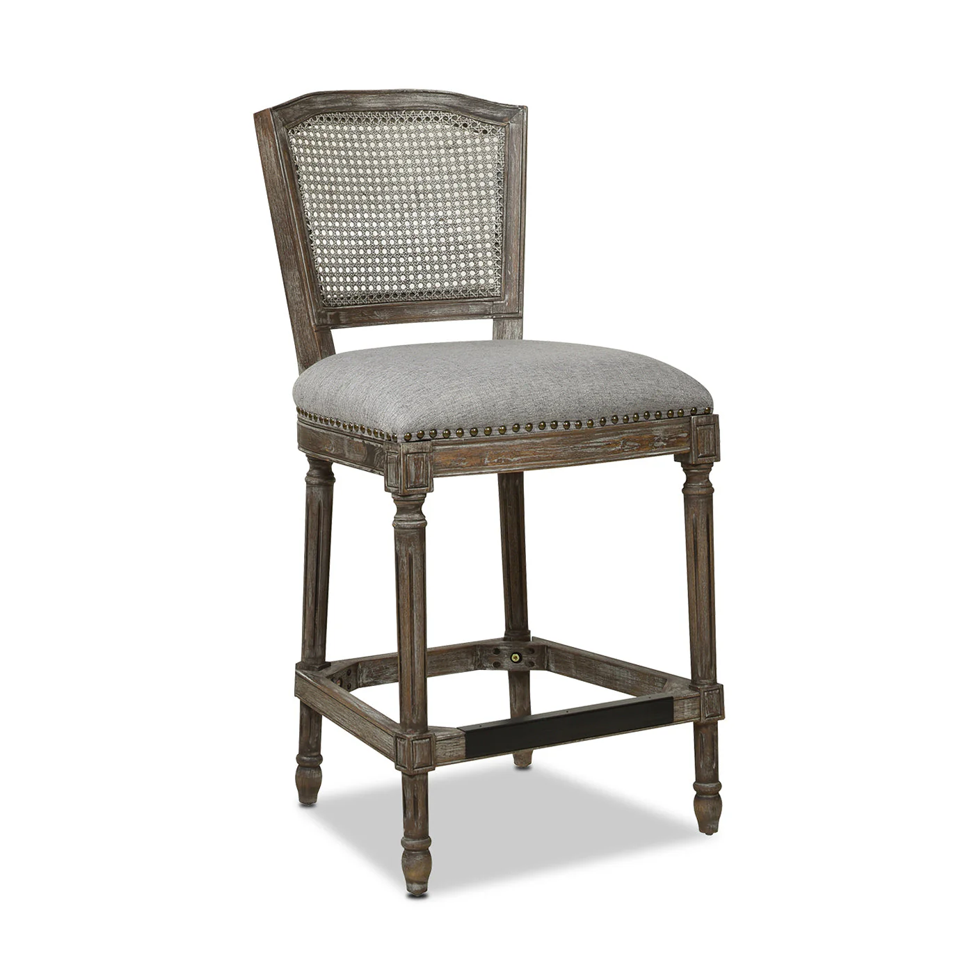 Triomphe Rattan Wicker High Back Armless Counter Bar Stool - Image 11