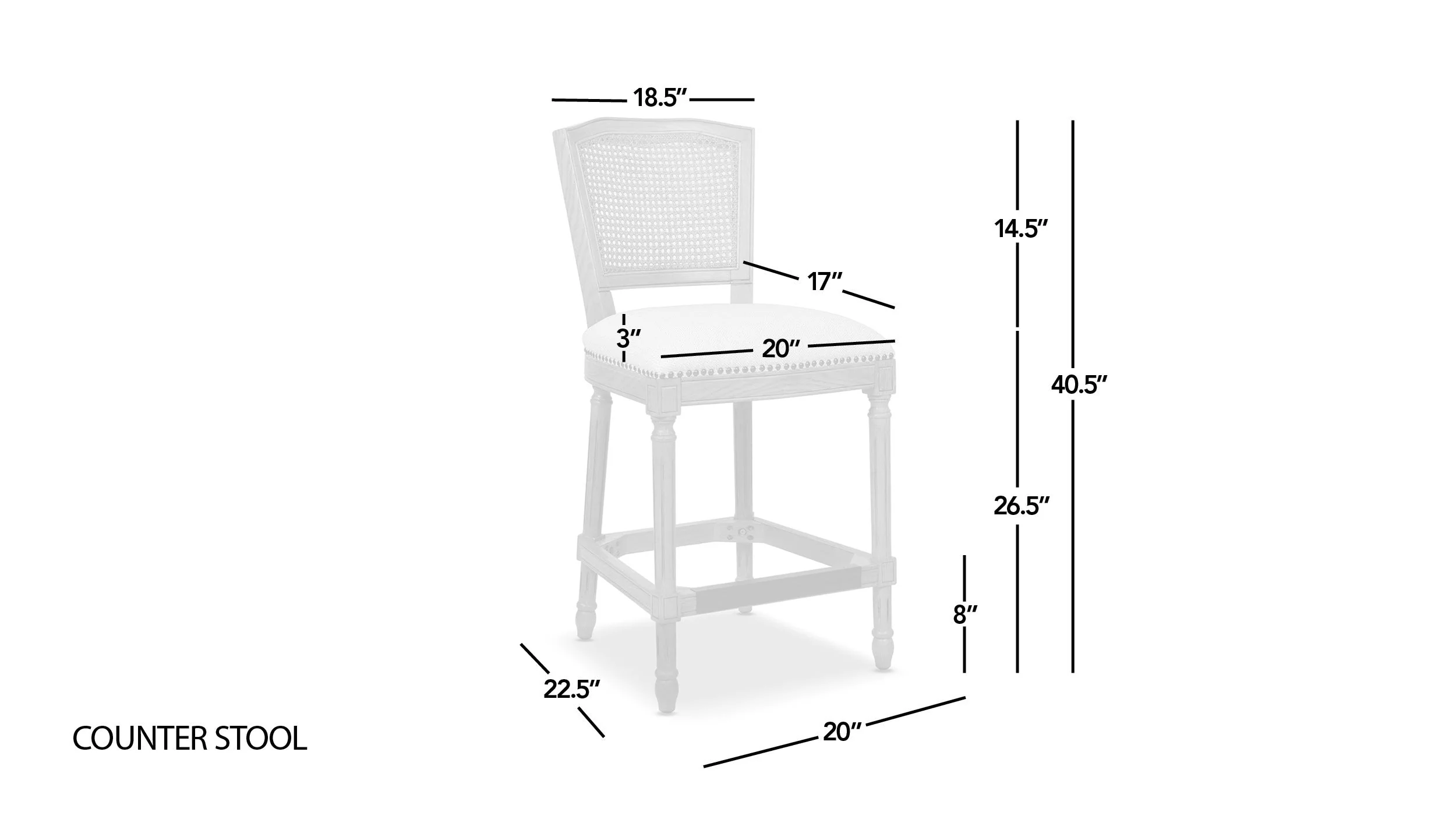 Triomphe Rattan Wicker High Back Armless Counter Bar Stool - Image 14