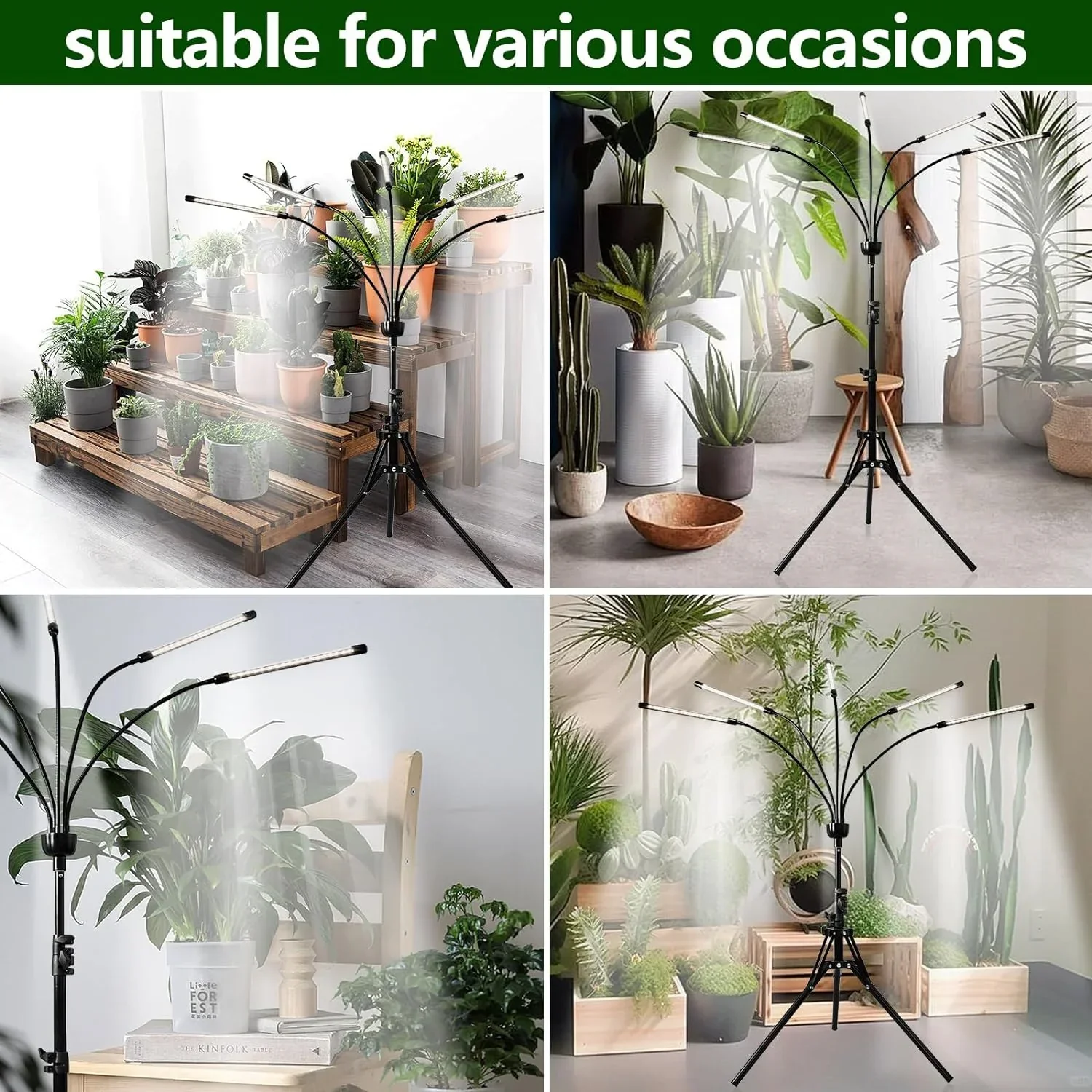Tripod LED Grow Light Full Spectrum 6000K USB Adjustable for Indoor Plants - Image 5