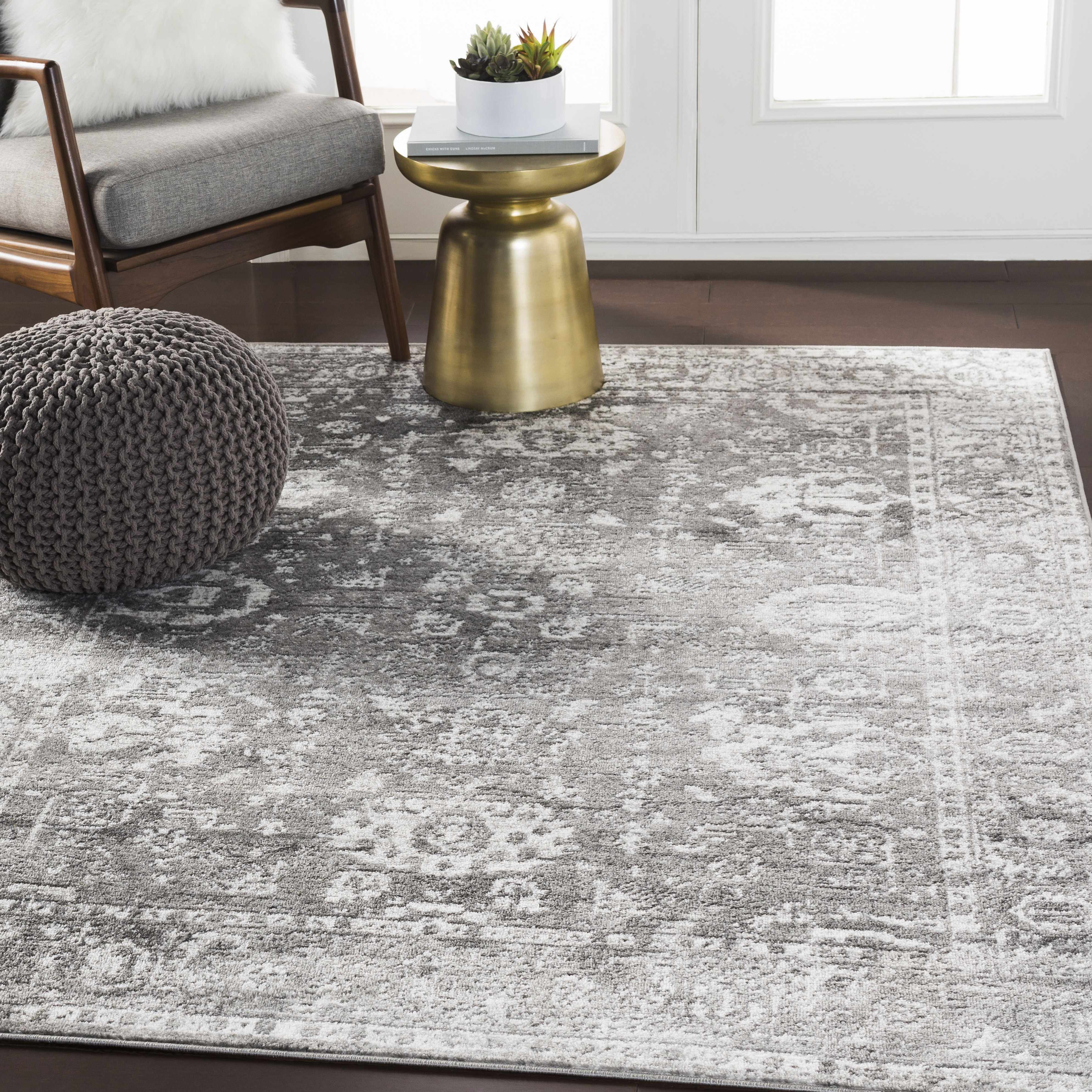 Tripp Distressed Gray Rug - Image 2