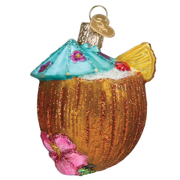 Tropical Coconut Drink Ornament - Image 3
