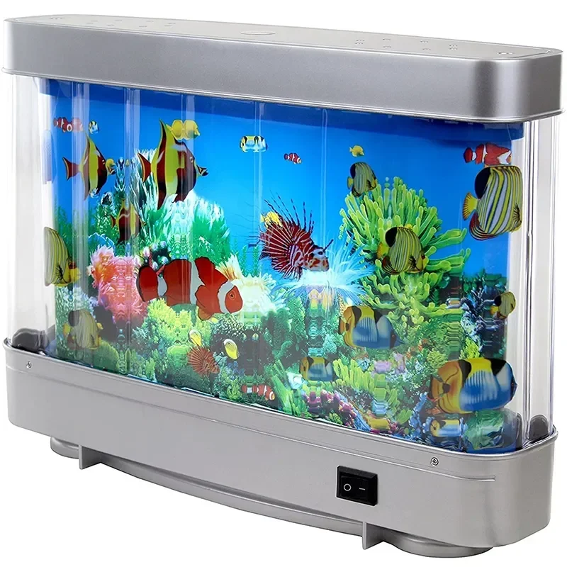 Tropical Fish Tank Lamp Virtual Aquarium LED Night Light Kids Room Gift - Image 5