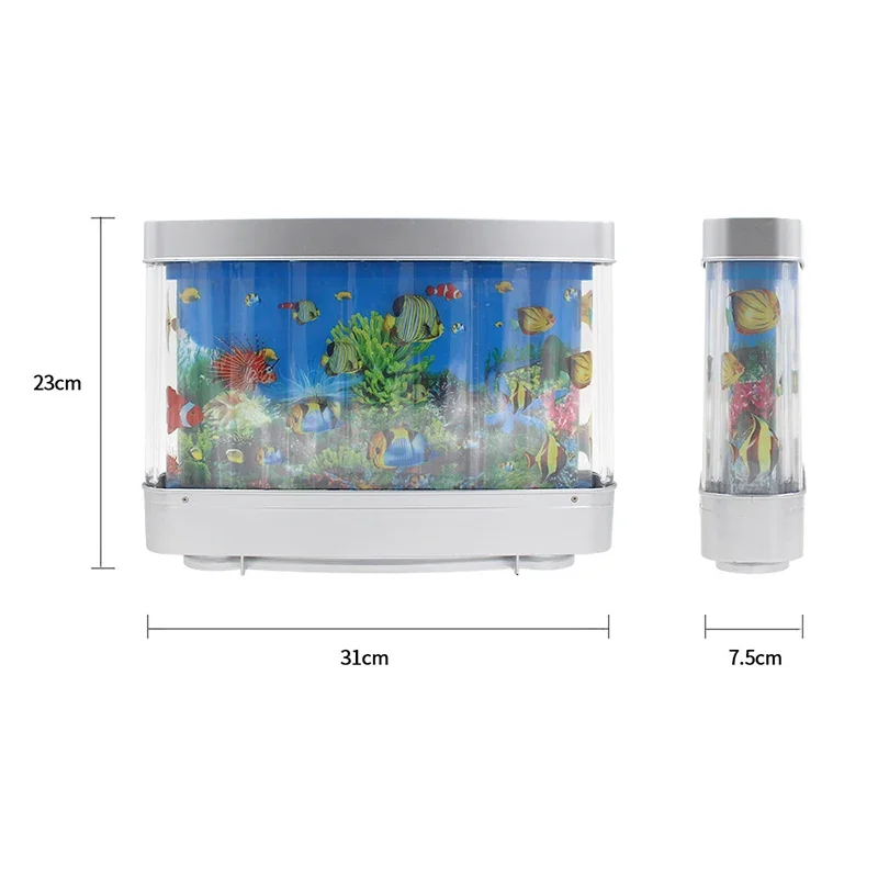 Tropical Fish Tank Lamp Virtual Aquarium LED Night Light Kids Room Gift - Image 6
