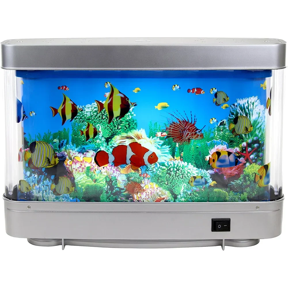 Tropical Fish Tank Lamp Virtual Aquarium LED Night Light Kids Room Gift - Image 7