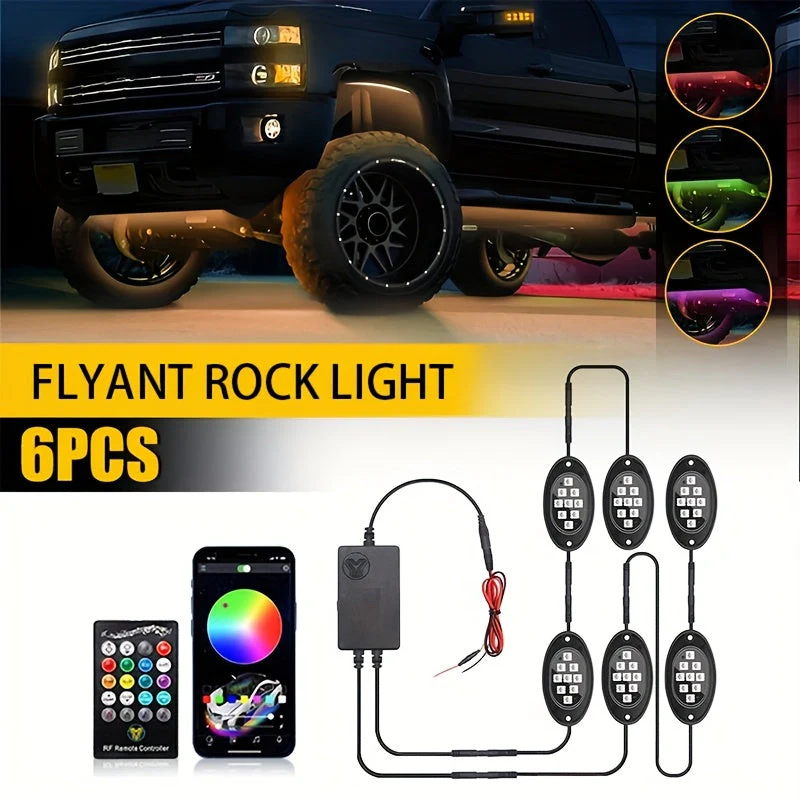 Truck Rock Lights RGB LED Kit – Dual Control Neon Underglow for Off-Road SUV/ATV - Image 9