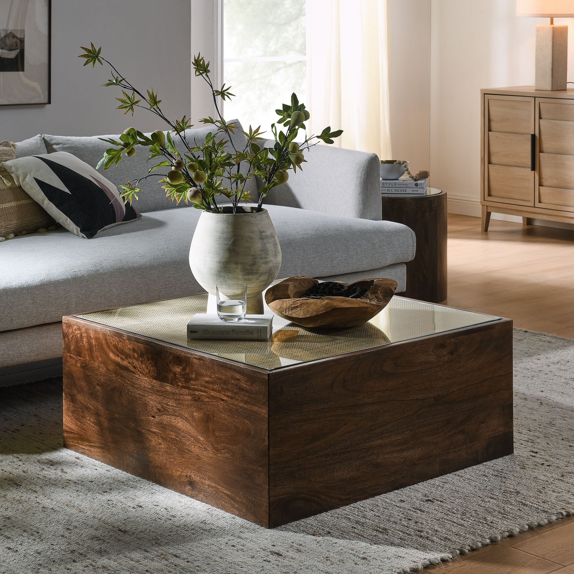 Truett Square Wood Rattan Coffee Table by Modway - Image 7