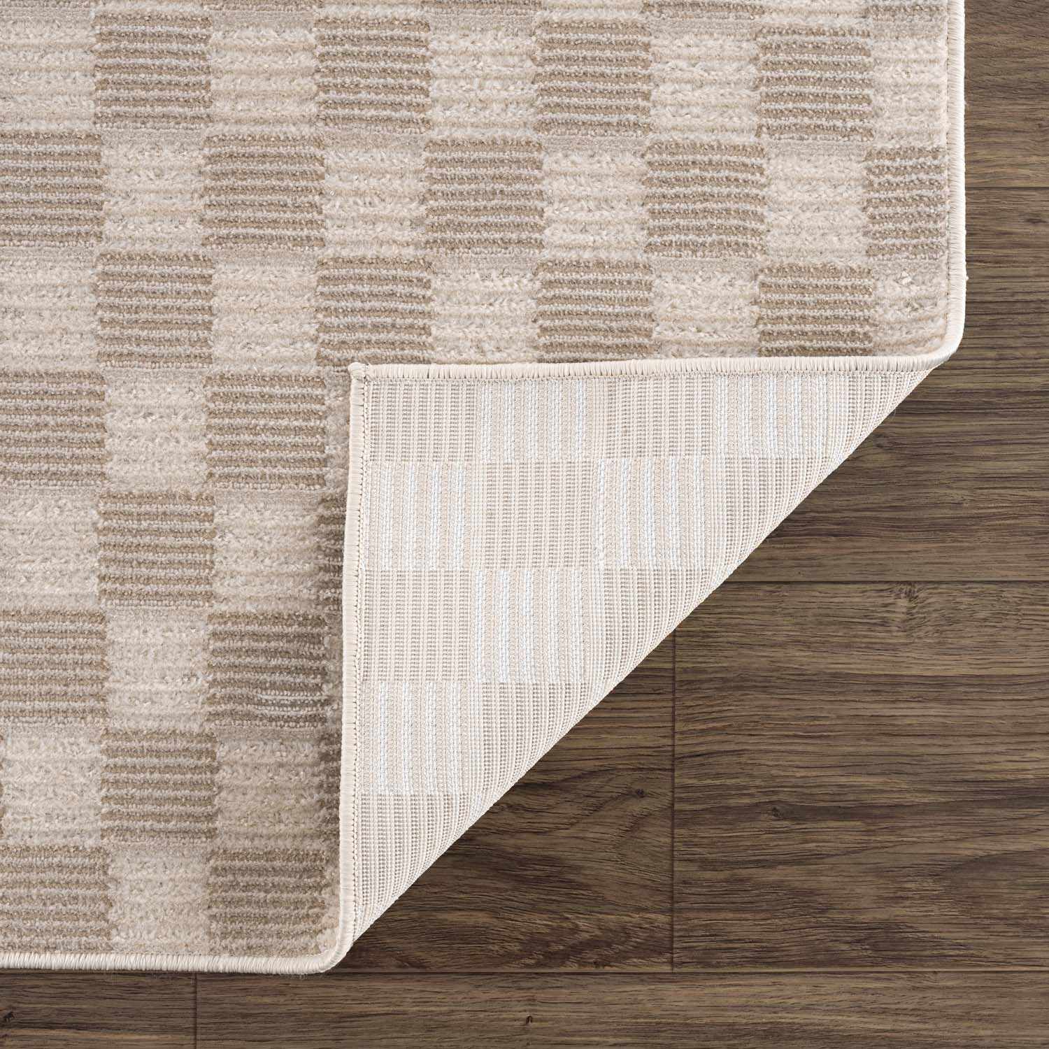 Truls 3D Checkered Washable Rug -  Biscotti - Image 5
