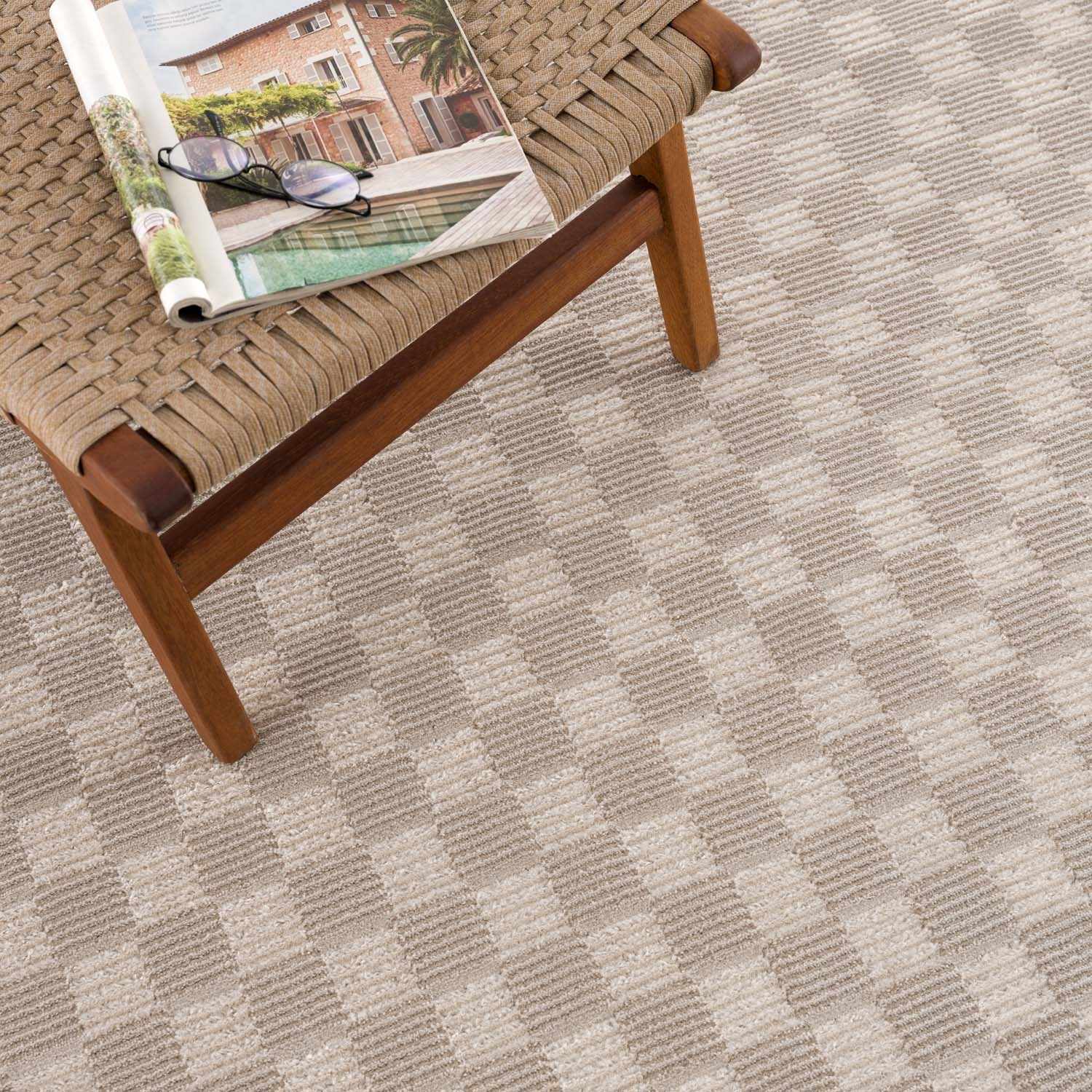Truls 3D Checkered Washable Rug -  Biscotti - Image 9