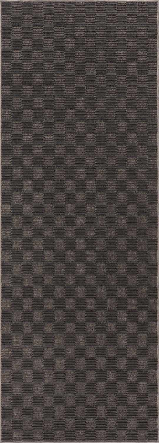 Truls 3D Checkered Washable Rug - Black - Image 10