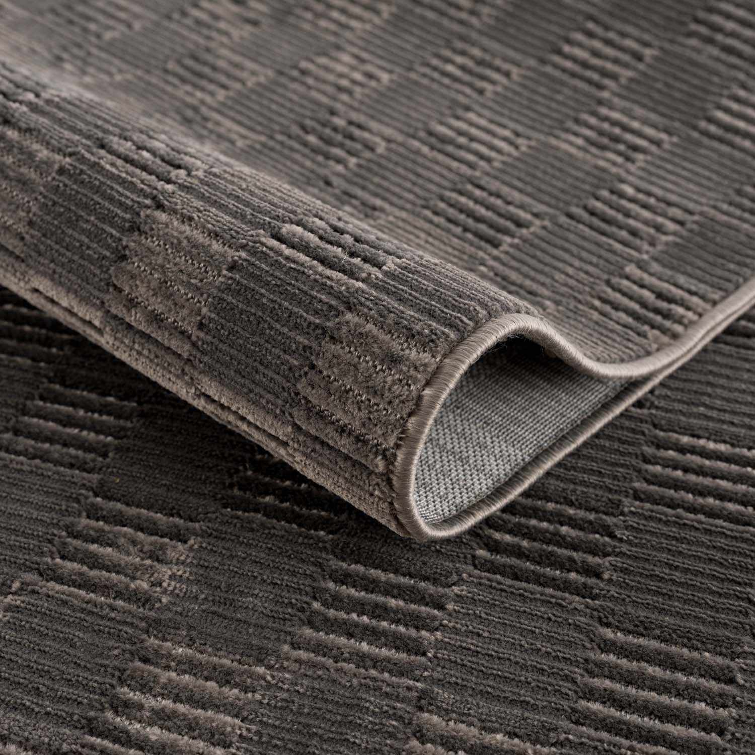 Truls 3D Checkered Washable Rug - Black - Image 7