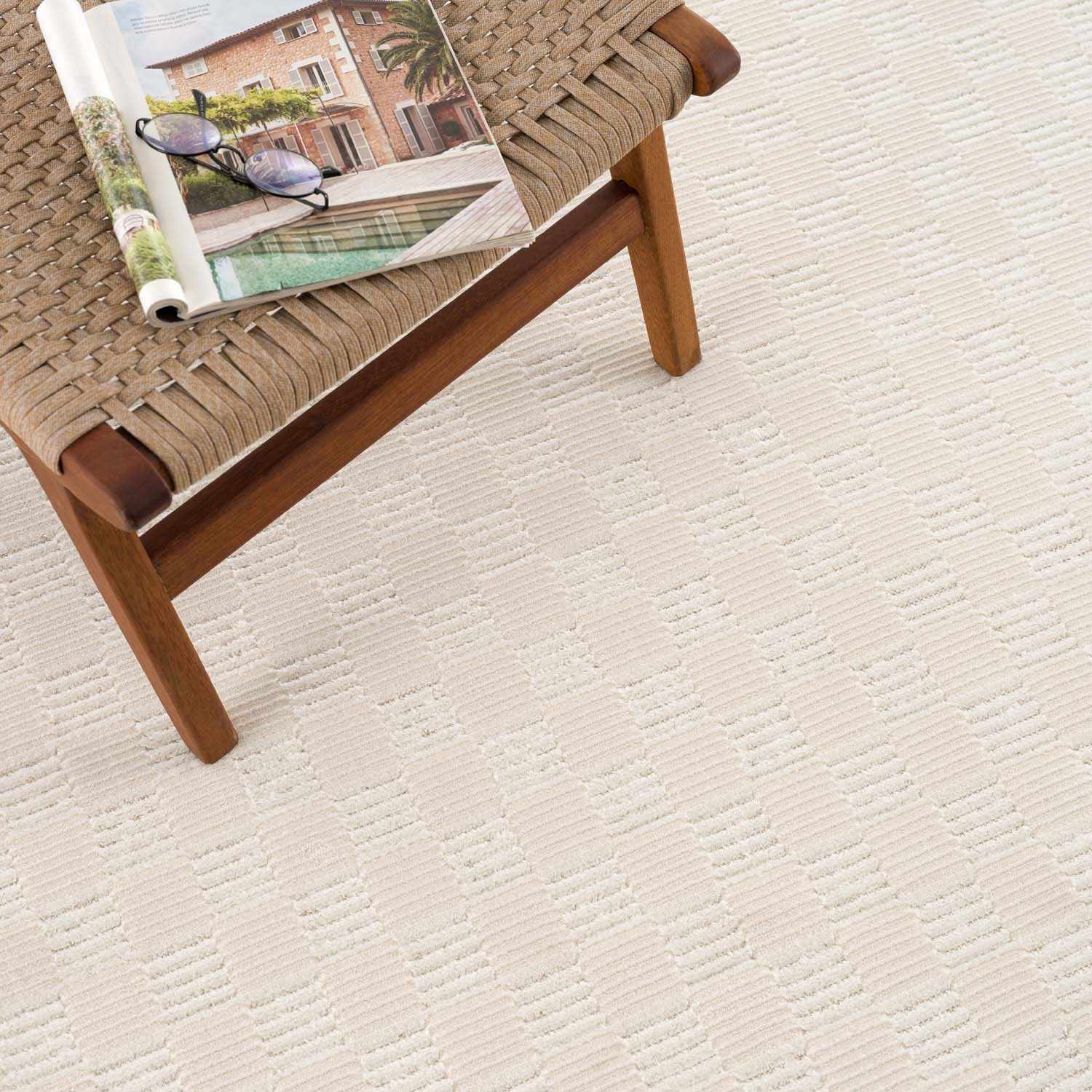 Truls 3D Checkered Washable Rug - Bone - Image 10