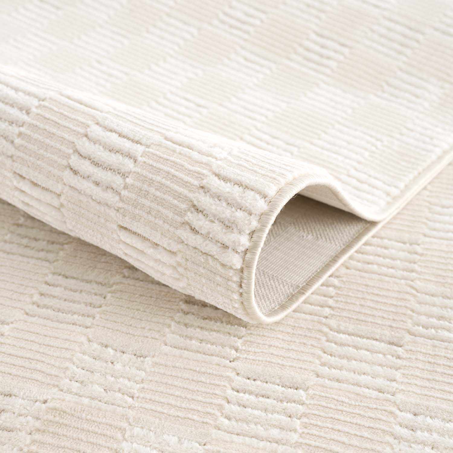 Truls 3D Checkered Washable Rug - Bone - Image 6
