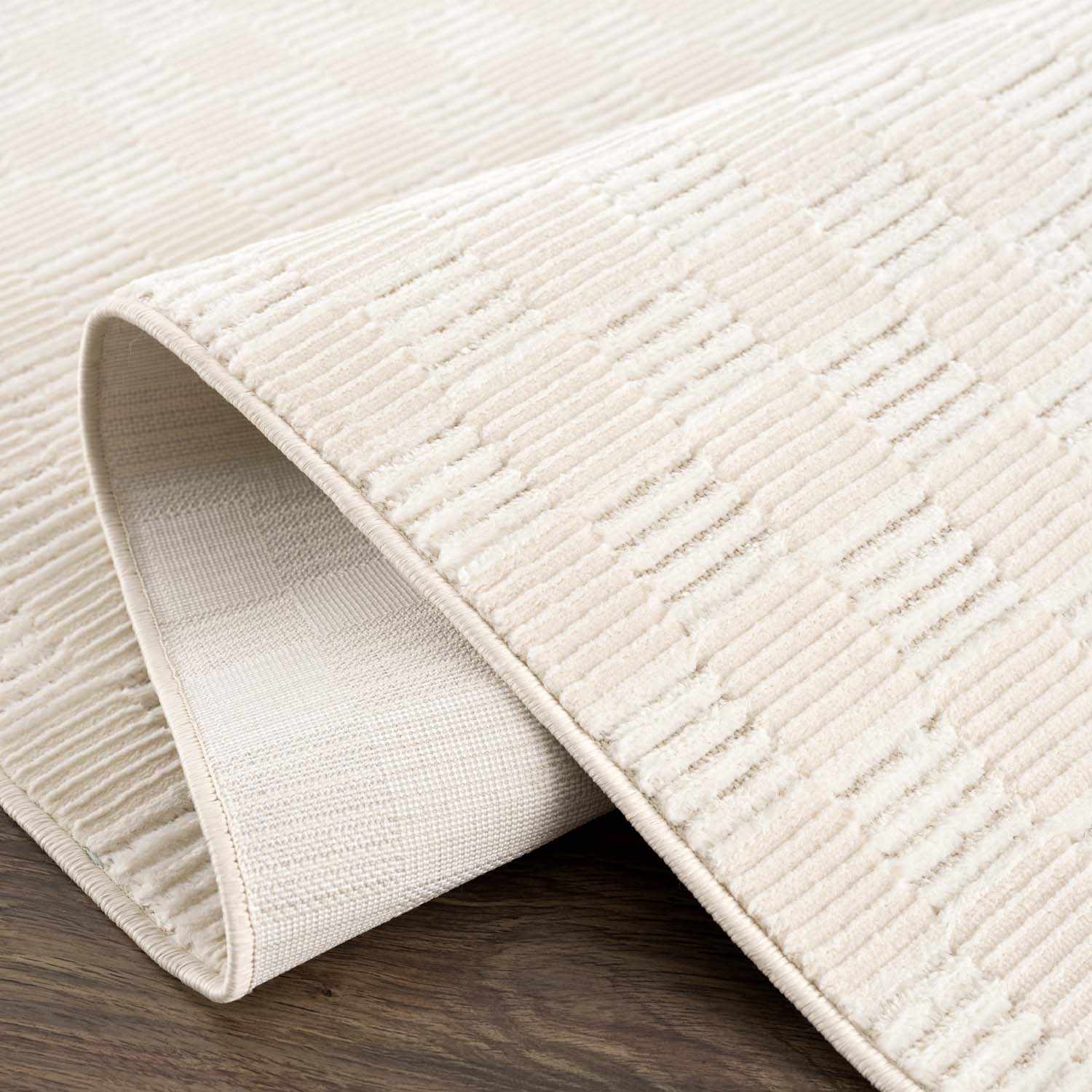 Truls 3D Checkered Washable Rug - Bone - Image 7