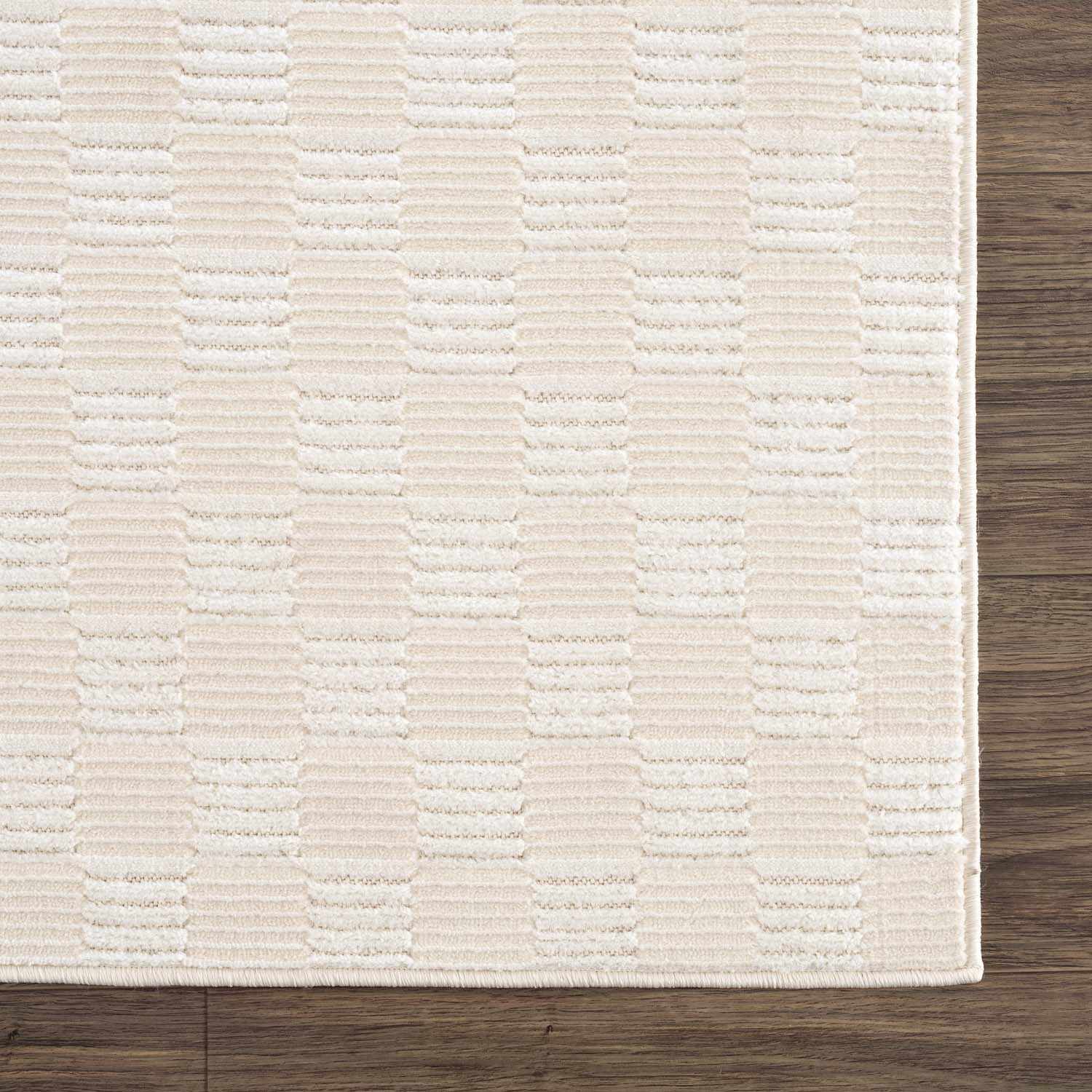 Truls 3D Checkered Washable Rug - Bone - Image 8