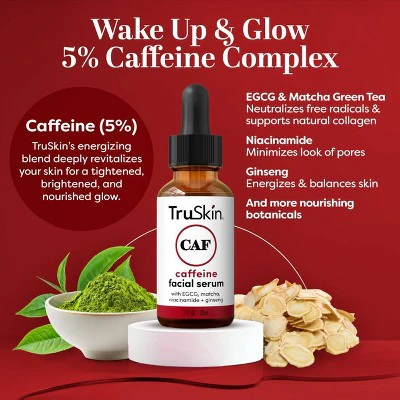 TruSkin Caffeine Facial Serum with Matcha Green Tea and Ginseng 1 fl oz - New - Image 7