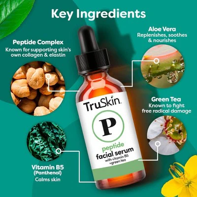 TruSkin Peptide Facial Serum with Vitamin B5 and Green Tea 1 fl oz - New - Image 4