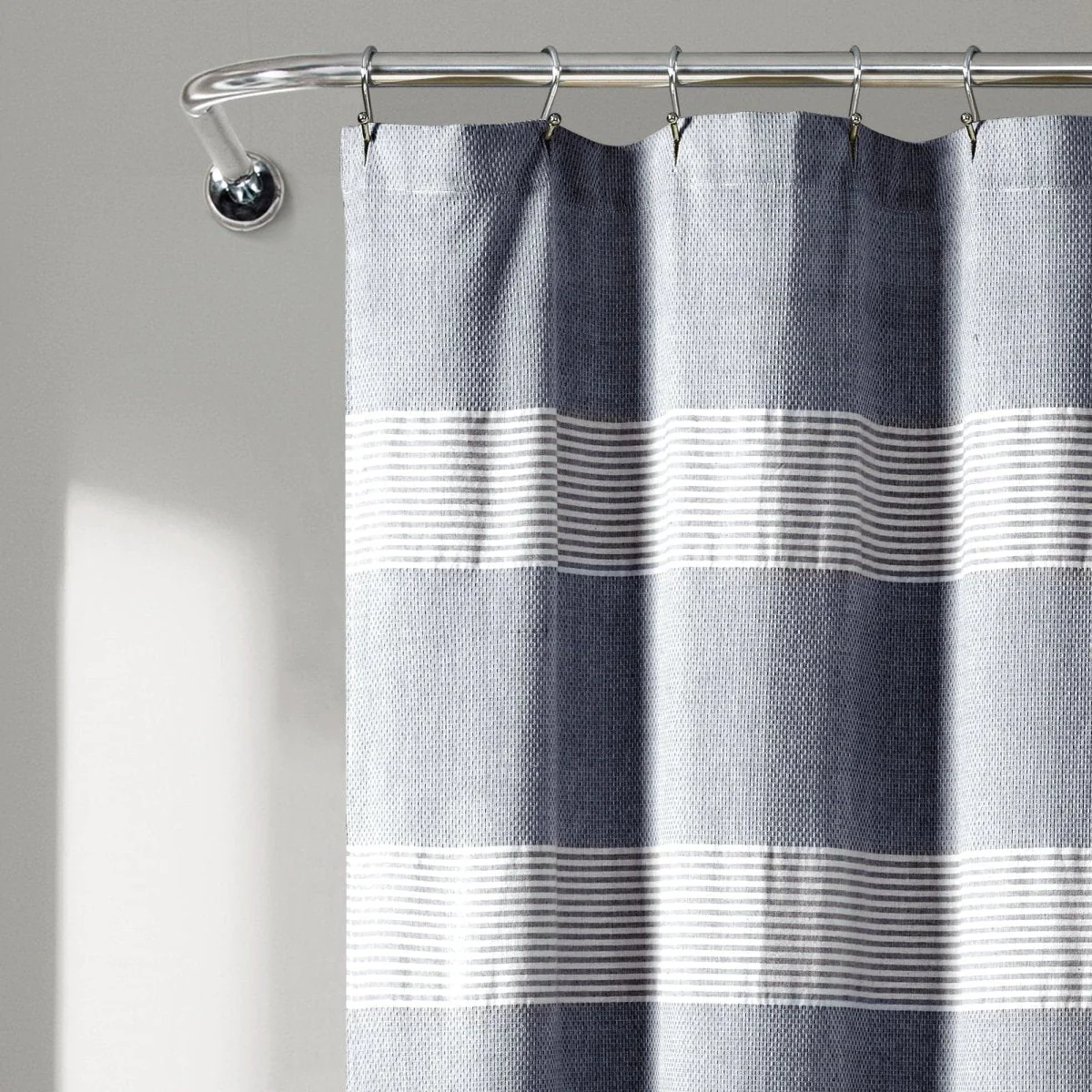 Tucker Stripe Yarn Dyed Knotted Tassel Shower Curtain - Image 10