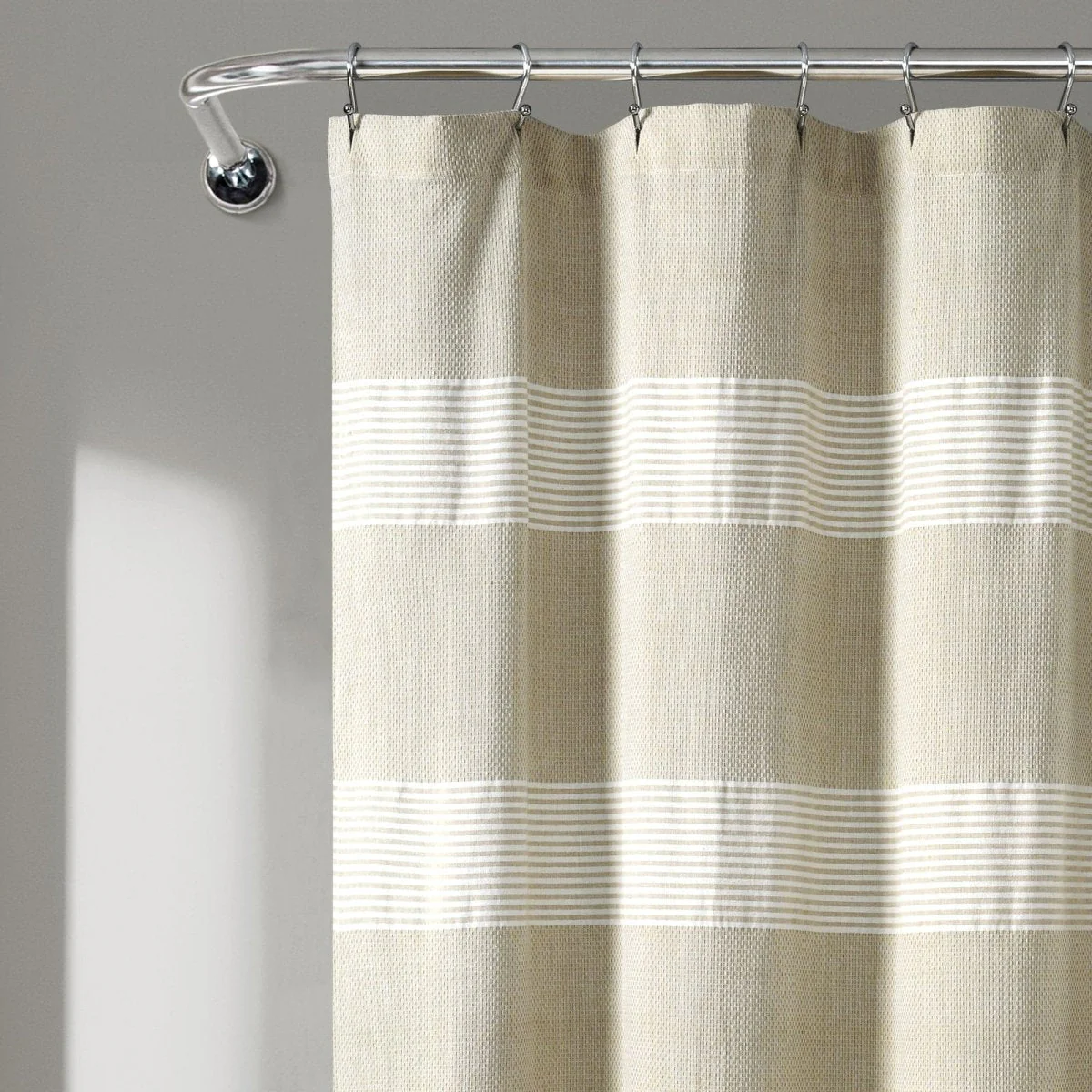 Tucker Stripe Yarn Dyed Knotted Tassel Shower Curtain - Image 9