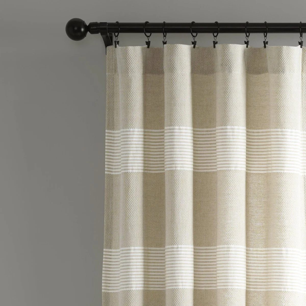 Tucker Stripe Yarn Dyed Knotted Tassel Window Curtain Panel Set - Image 12