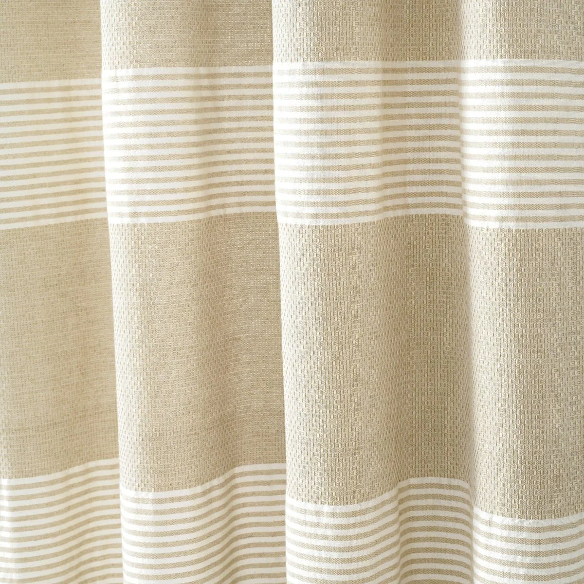 Tucker Stripe Yarn Dyed Knotted Tassel Window Curtain Panel Set - Image 14