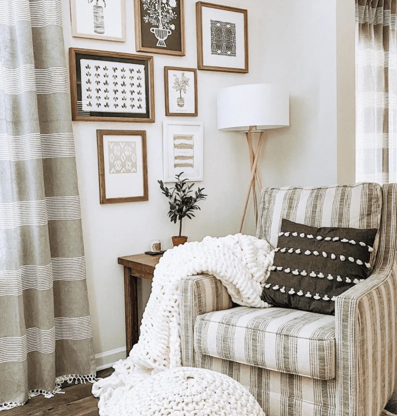 Tucker Stripe Yarn Dyed Knotted Tassel Window Curtain Panel Set - Image 8