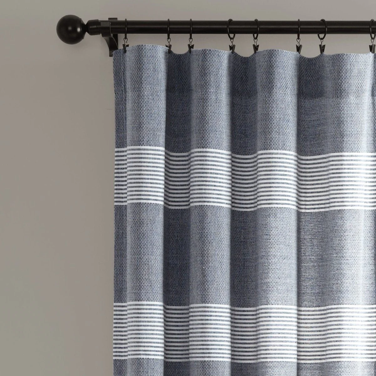 Tucker Stripe Yarn Dyed Knotted Tassel Window Curtain Panel Set - Image 9