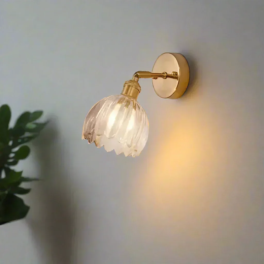 Tulip Glass Wall Lamp Retro Flower Bud Vintage Wall Light - Image 10