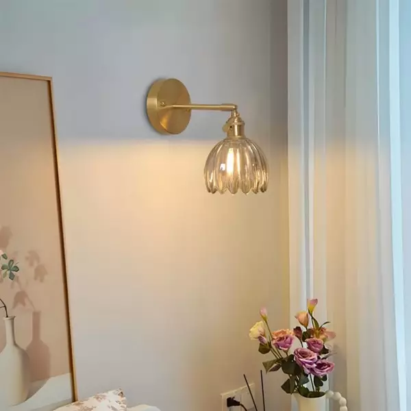 Tulip Glass Wall Lamp Retro Flower Bud Vintage Wall Light - Image 11