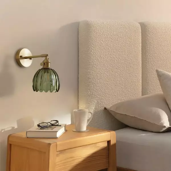 Tulip Glass Wall Lamp Retro Flower Bud Vintage Wall Light - Image 13