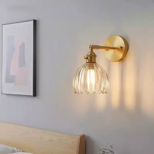 Tulip Glass Wall Lamp Retro Flower Bud Vintage Wall Light - Image 15