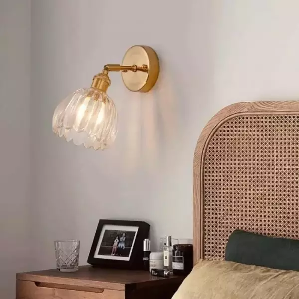 Tulip Glass Wall Lamp Retro Flower Bud Vintage Wall Light - Image 9