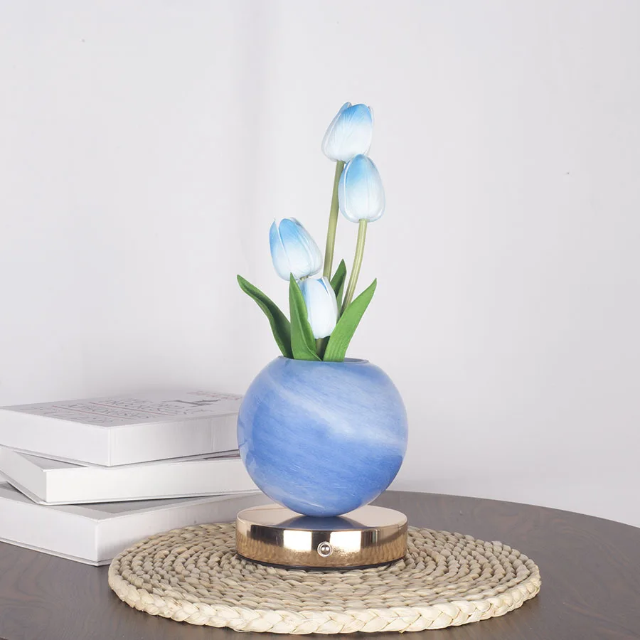 Tulip LED Night Light USB Rechargeable Desk Table Lamp for Bedroom & Holiday Decor - Image 6