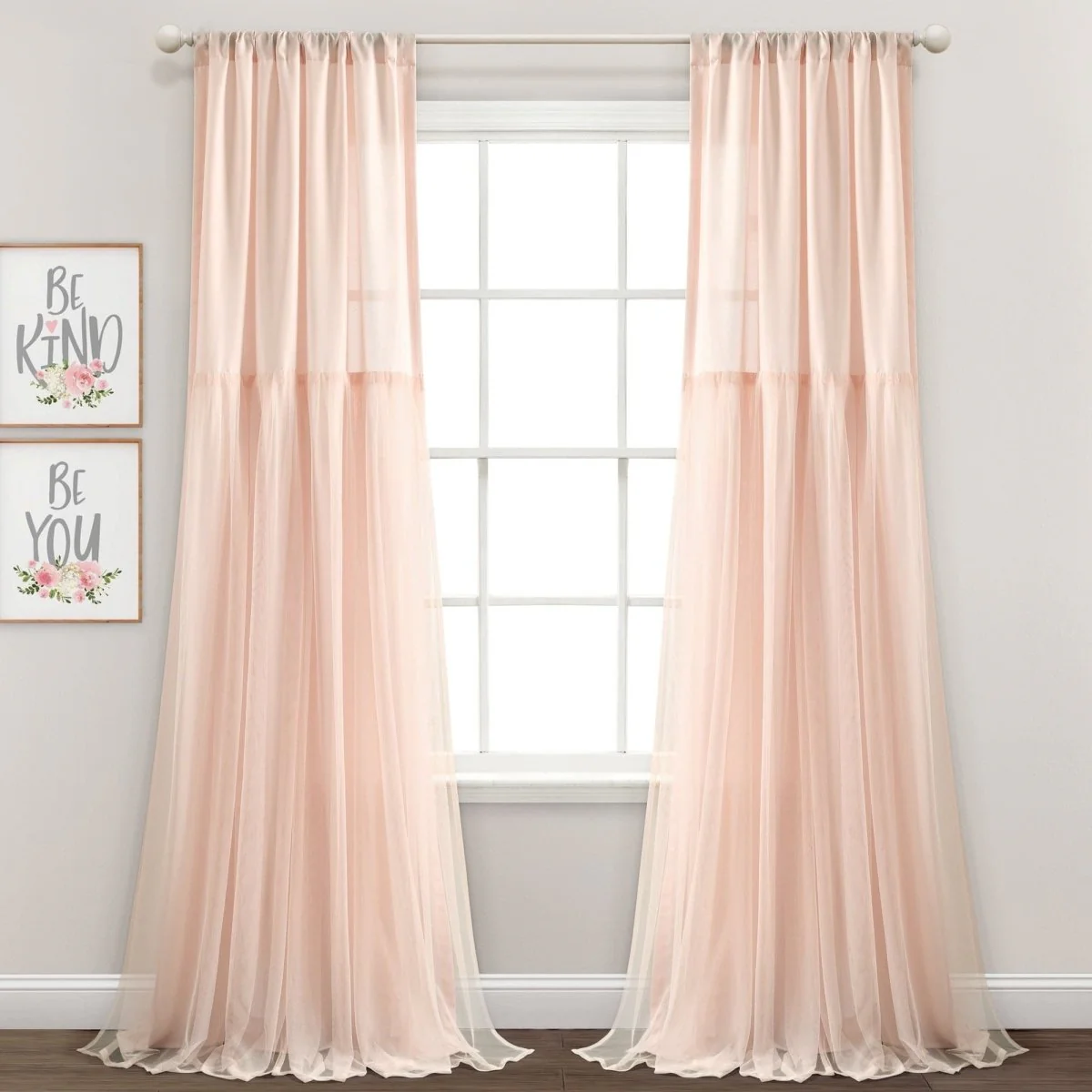 Tulle Skirt Solid Window Curtain Panel Set - Image 4