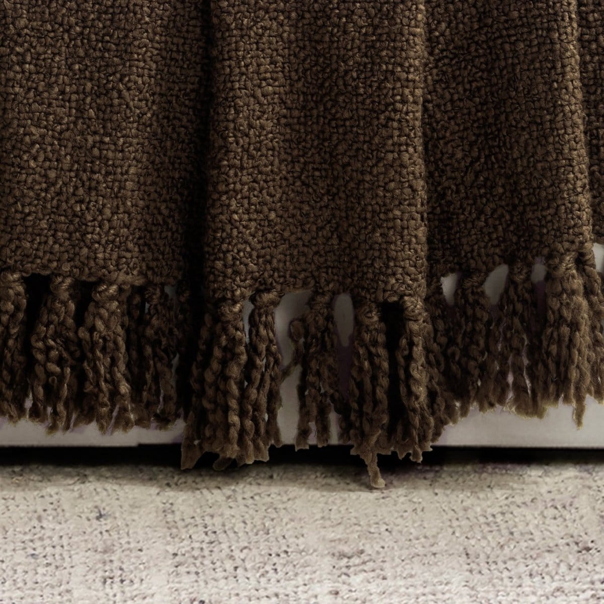 Tulum Boucle Textured Woven Fringed Throw Blanket - Image 7