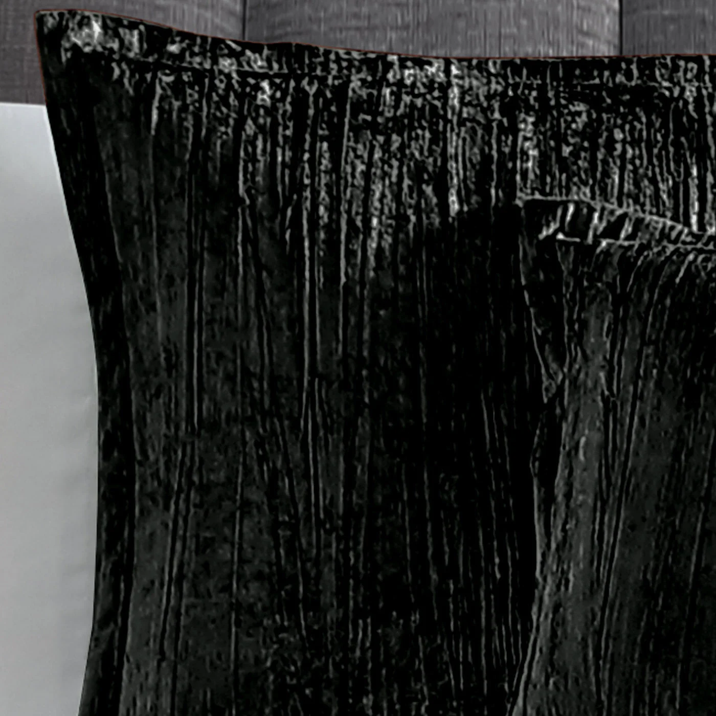 Turin 7 Piece Black Crinkle Velvet Comforter Set - Image 3