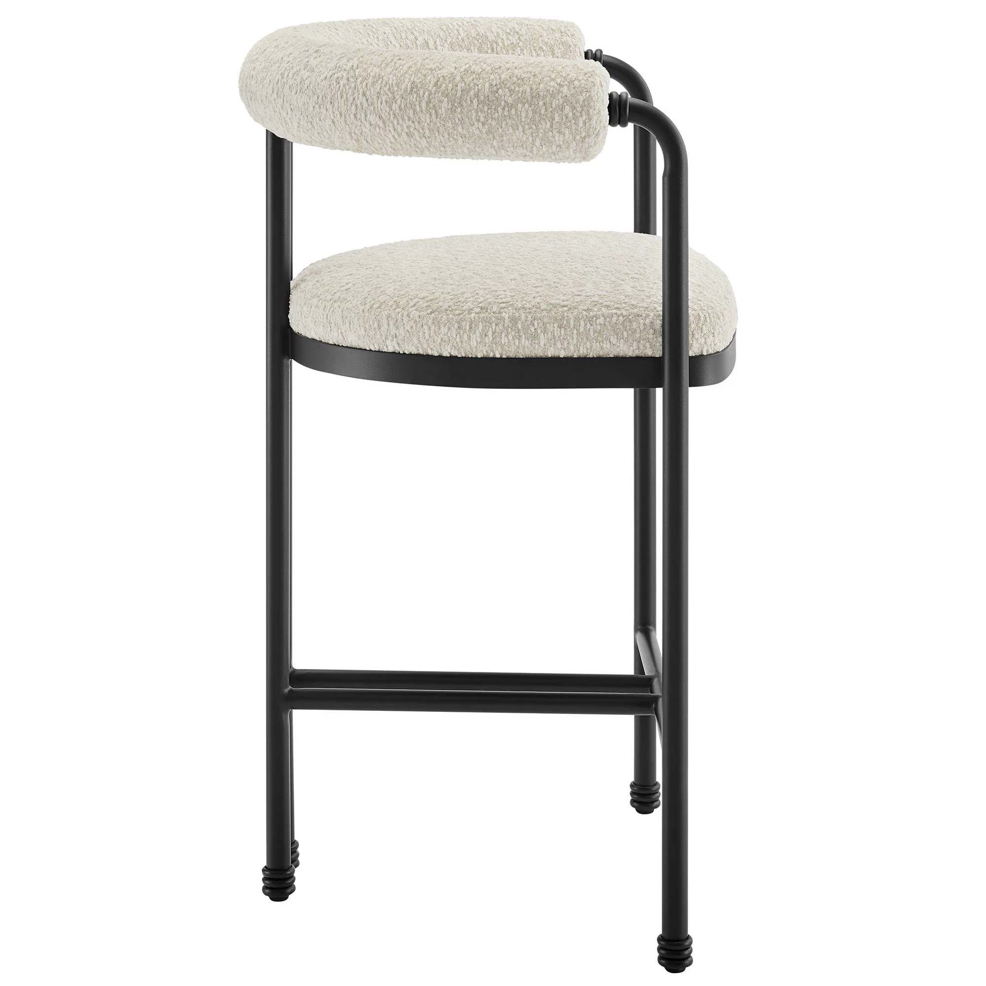 Turin Curved Back Boucle and Metal Counter Stool by Modway - Image 4