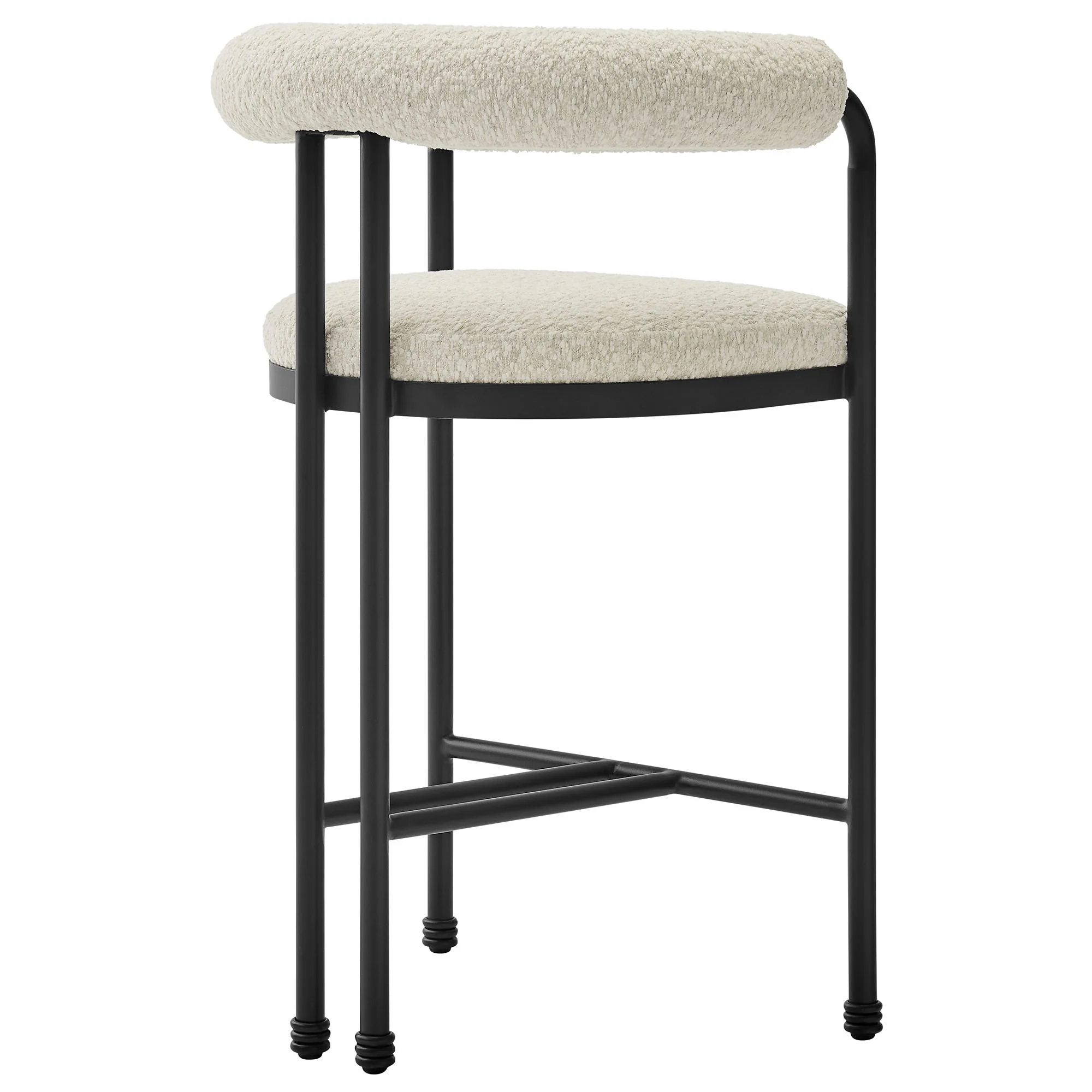 Turin Curved Back Boucle and Metal Counter Stool by Modway - Image 5